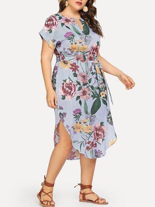 Women's V Neck Short Sleeve Dress - LuckyFash™