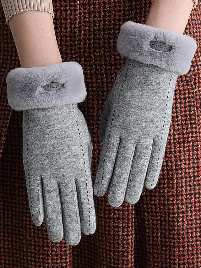 Women's Gloves Warm Winter Gloves Daily Holiday Stitching Lace Acrylic Fibers Simple 1 Pair - LuckyFash™