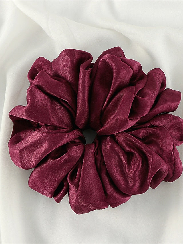 Plain Malaysian Bunch Hair Tie Women Silk Linen Ribbon Wrist Shawl Muslim Hijab Bonnet Volumizing Scrunchie Headband - LuckyFash™