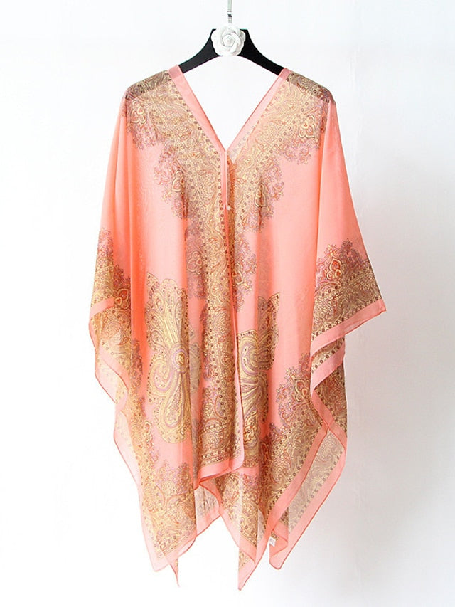 Fashion Women Scarf Shawl Poncho Printed Sunscreen Scarf Sun Protection Shawl Beach Shawl Bikini Cover Soft Comfortable - LuckyFash™