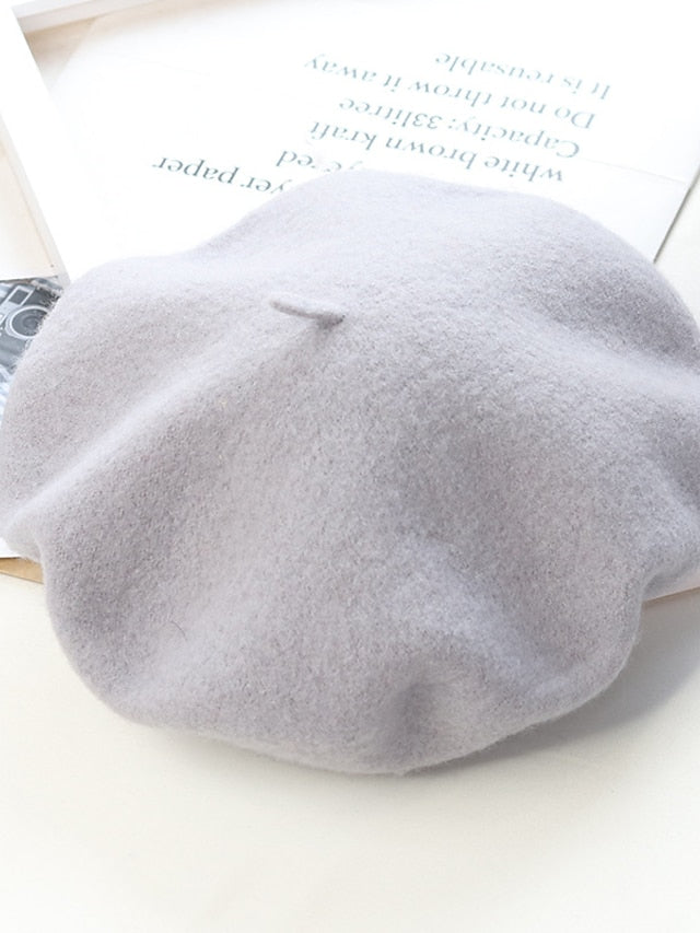 Women's Hat Beret Hat Winter Hats Green Black Purple Outdoor Street Dailywear Knit Pure Color Comfort Warm Breathable - LuckyFash™