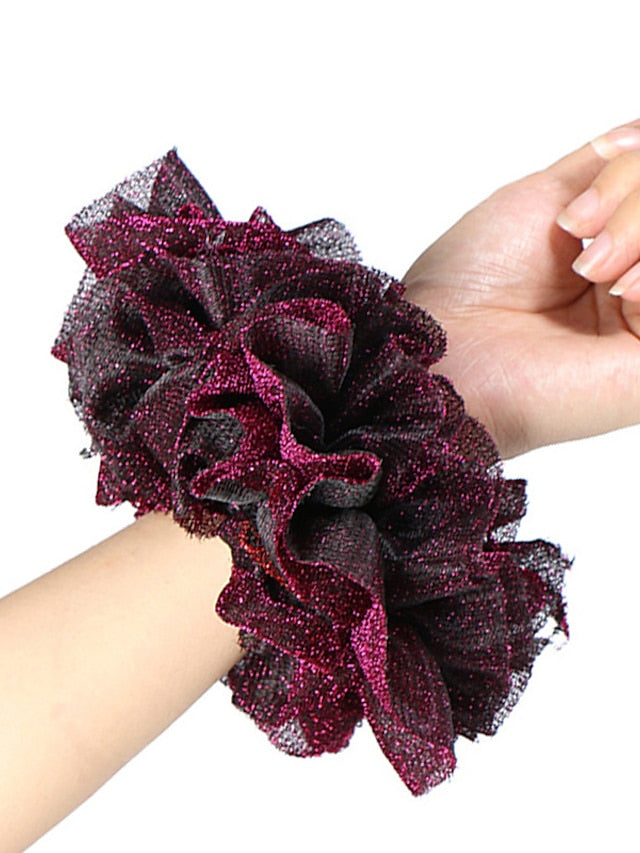 Bling Scrunchies Giant Large Intestine Big Hair Ties Elastic Rubber Bands Glitter Ponytail Holder Hijab Volumizing Scrunchies for Women - LuckyFash™