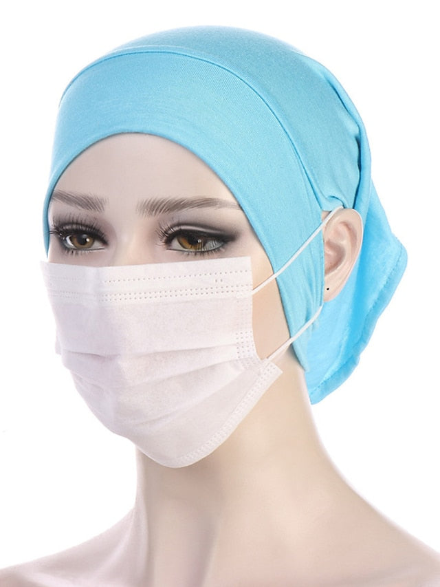 Soft Hood With Pierced Ears Inner Hijab Caps Muslim Stretch Turban Cap Islamic Underscarf Bonnet Hat Female Turbante - LuckyFash™
