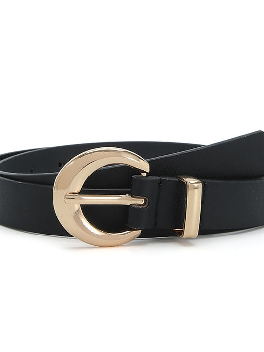 Women's Unisex PU Buckle Belt PU Leather Metal Bucke Plain Casual Classic Party Daily White Black Pink Red - LuckyFash™