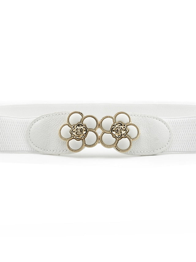 Women's Buckle Party Wedding Street Dailywear Black White Belt Pure Color Red Khaki Fall Winter Spring - LuckyFash™