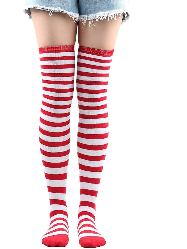 Socks stockings ladies Japanese striped knee socks thigh socks COSPLAY anime women's socks - LuckyFash™