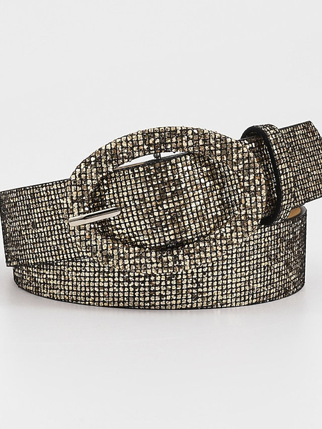 Women's Belt Leather Silver Light Yellow Fuchsia Gold Waist Belt Daily Pure Color - LuckyFash™