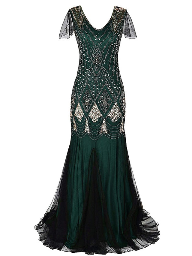Women‘s Lace Dress Bodycon Vintage Dress Long Dress Maxi Dress Burgundy Dark Green Blue Black Sleeveless Plain Sequins Winter Fall Spring V Neck Fashion Evening Party 2023 Style S M L XL 2XL 3XL - LuckyFash™