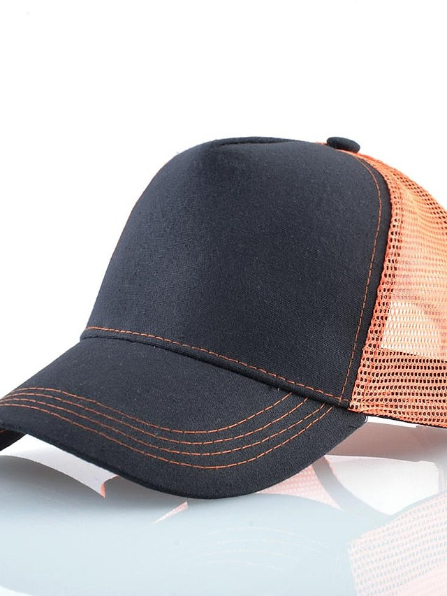 solid color cotton baseball cap european and american retro mesh cap peaked cap trucker hat men's spring and autumn simple tennis cap - LuckyFash™