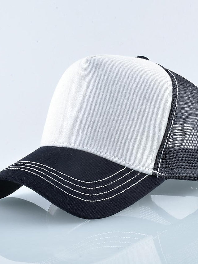 solid color cotton baseball cap european and american retro mesh cap peaked cap trucker hat men's spring and autumn simple tennis cap - LuckyFash™