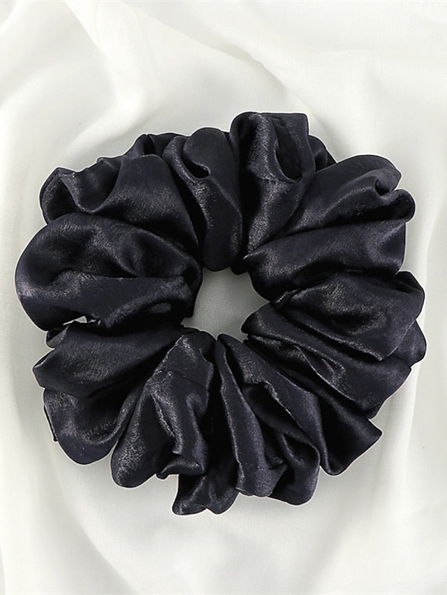 Plain Malaysian Bunch Hair Tie Women Silk Linen Ribbon Wrist Shawl Muslim Hijab Bonnet Volumizing Scrunchie Headband - LuckyFash™
