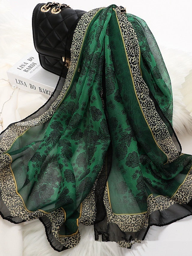 Women's Scarves Daily Holiday Flowers Polyester Bohemia Vintage Retro Warm Casual / Daily 1 PC - LuckyFash™