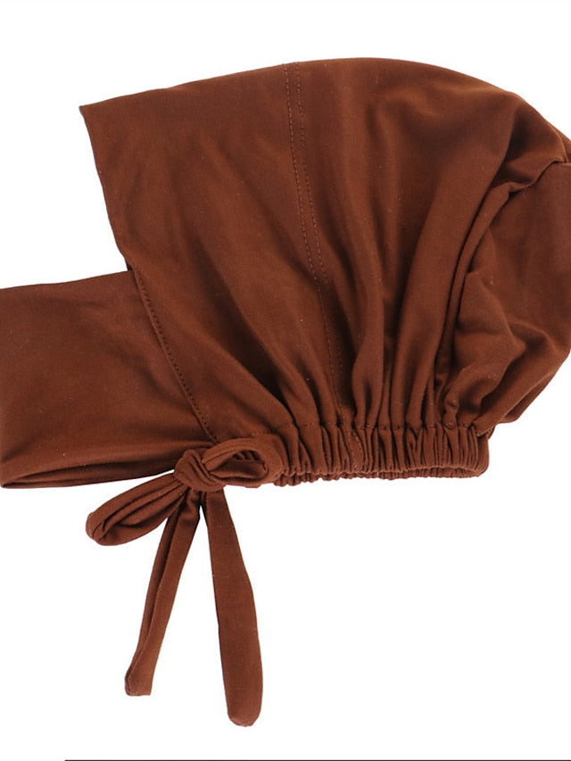 Soft Adjustable Inner Hijab Caps Muslim Stretch Tie Back Jersey Cap Islamic Underscarf Bonnet Female Headscarf Headwrap Arab Turban - LuckyFash™