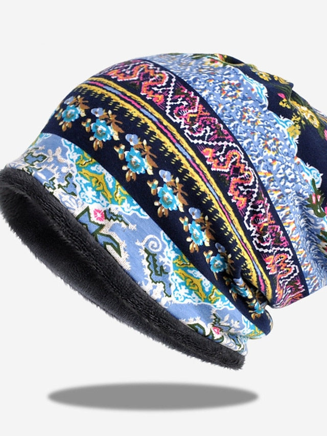 Women's Hat Beanie / Slouchy Blue Coffee Outdoor Home Daily Print Flower Portable Windproof Comfort - LuckyFash™