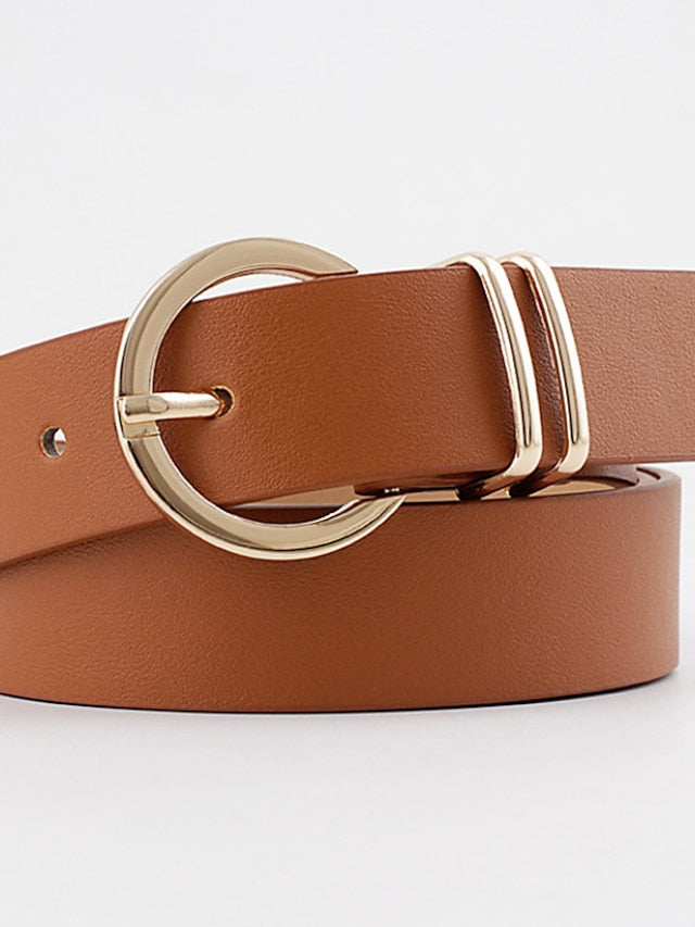 Women's Belt PU Black Brown Beige Coffee Waist Belt Daily Work Pure Color / Spring / Summer / Fall / Winter / Alloy - LuckyFash™