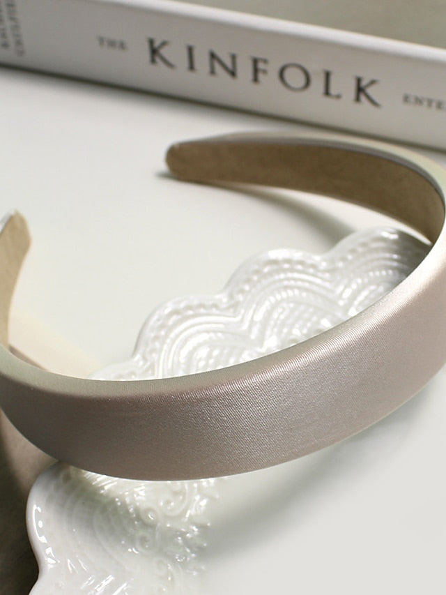 Women's Girls' Headbands Headband For Daily Fabric 15A Satin Black 3A Satin Nude Apricot 2A Satin Champagne - LuckyFash™