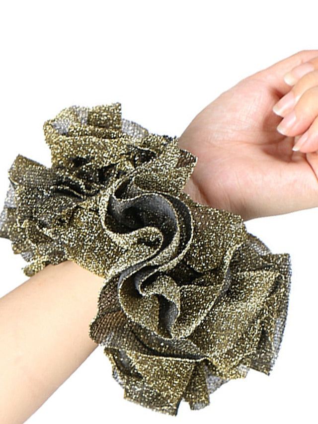 Bling Scrunchies Giant Large Intestine Big Hair Ties Elastic Rubber Bands Glitter Ponytail Holder Hijab Volumizing Scrunchies for Women - LuckyFash™