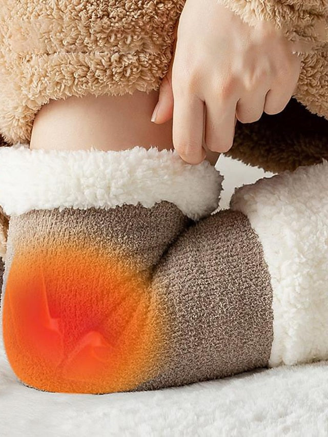Women's Leg Warmers Boot Cuffs Thick Winter Warm Socks Home Daily Solid Color Polyester Spandex Basic Classic Warm Casual 1 Pair - LuckyFash™