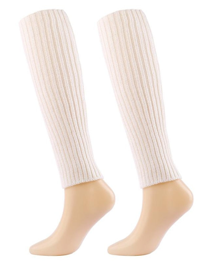 Women's Leg Warmers Boot Cuffs Home Daily Solid Color Polyester Spandex Basic Casual Classic Warm Casual 1 Pair - LuckyFash™