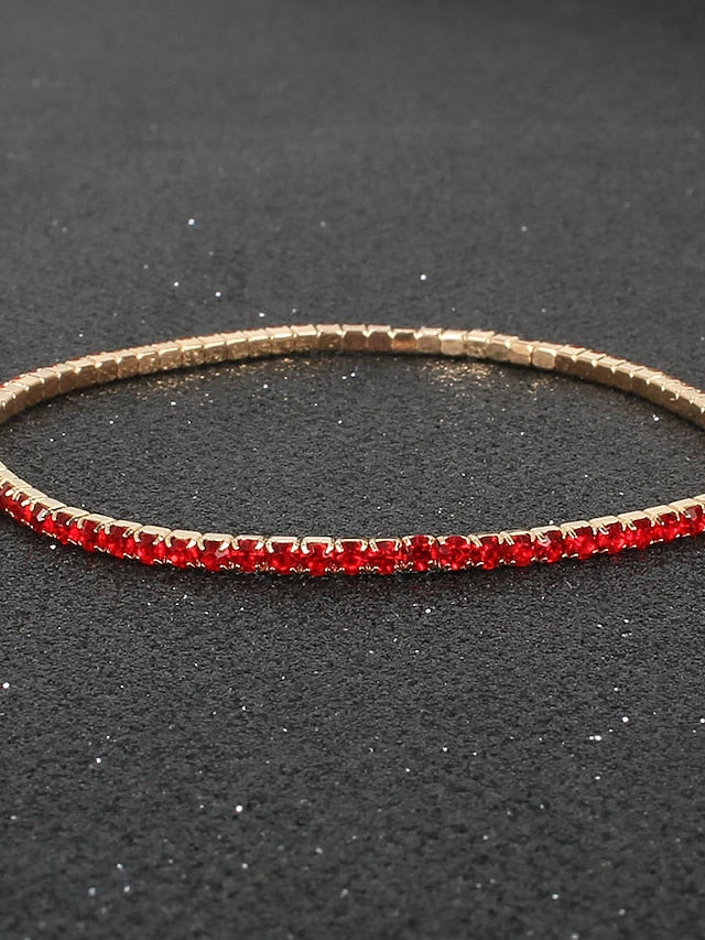 Women's Bracelet Classic Fashion Vintage Theme Personalized Rhinestone Bracelet Jewelry Silver / Black / Red For Party Evening Gift Daily Birthday - LuckyFash™