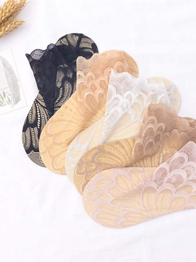 Women's Anckle Socks Low Cut Socks Daily Lace Simple Style Sweet Casual 5 Pairs - LuckyFash™