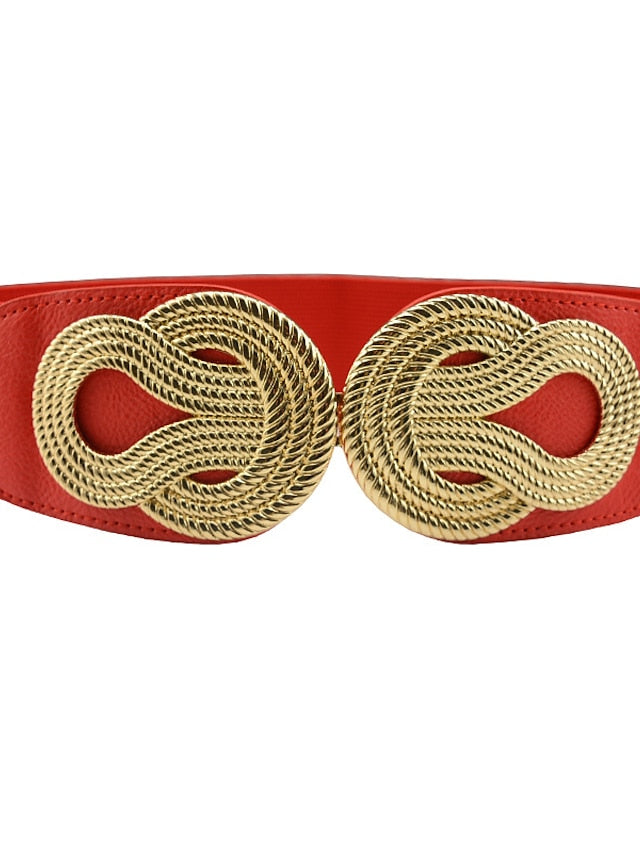 Women's Buckle Party Wedding Street Dailywear Camel Black Belt Pure Color Red Fall Winter Spring Summer - LuckyFash™