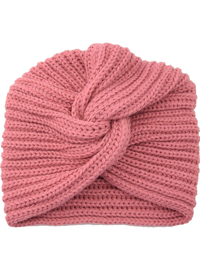 Muslim Inner Hijab Caps Bohemia Turban Cross Wrap Head Indian Hat Knitting Hijab Bonnet Turbante Cap for Women Wear - LuckyFash™