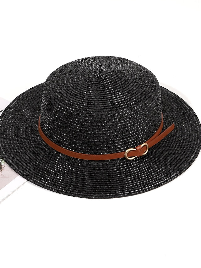 Women's Sun Hat Straw Hat Holiday Straw Vacation Casual Beach Sunscreen Breathability Comfortable 1 pcs - LuckyFash™