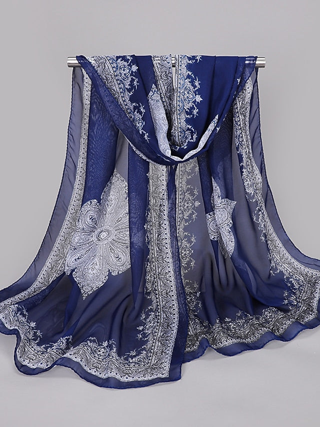 Women's Scarves Gift Daily Holiday Chiffon Vacation Classical Vintage Retro Dancing Casual 1 PC - LuckyFash™