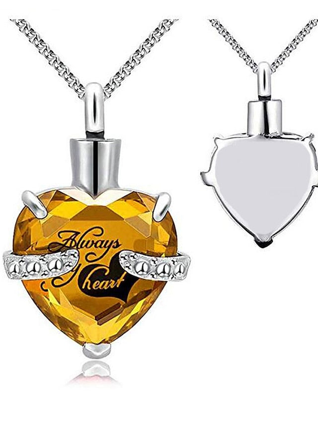 ulatree urn necklaces for ashes cremation jewelry for ashes urns for human ashes heart necklaces for women memorial pendant always in my heart - LuckyFash™