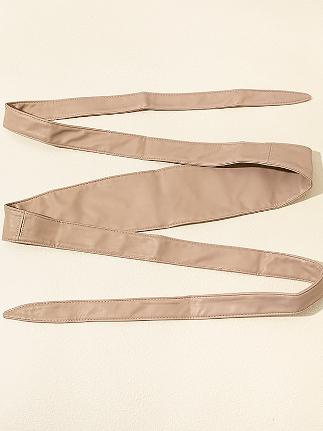 Women's Belt PU Black Red Khaki Coffee Wide Belt Daily Date Pure Color - LuckyFash™