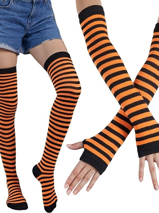 Women's Christmas Stockings Gloves Set Colorful Polyester Cotton Simple 1 Pair - LuckyFash™