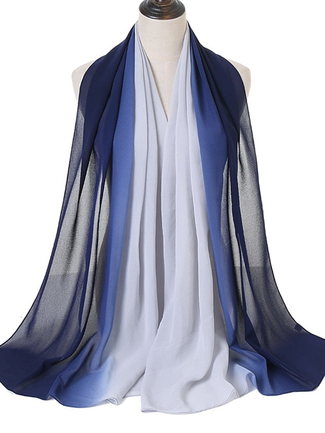 Fashion Gradient Bubble Chiffon Instant Hijab Women High Quality Cover-Up Shawl Wrap Neck Stole Muslim Caps 180*70Cm for Women - LuckyFash™
