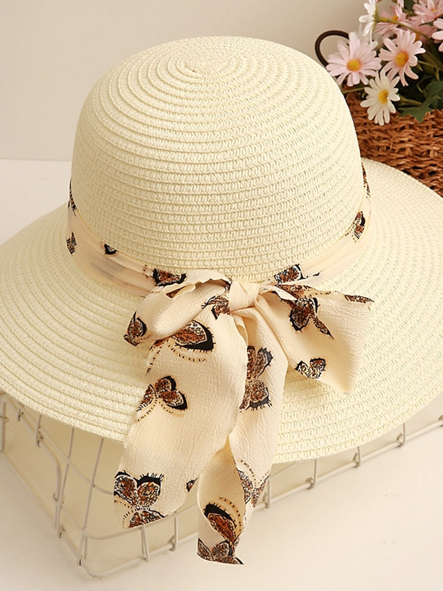 Women's Sun Hat Holiday Straw Vacation Casual Beach Sunscreen Breathability Comfortable 1 pcs - LuckyFash™