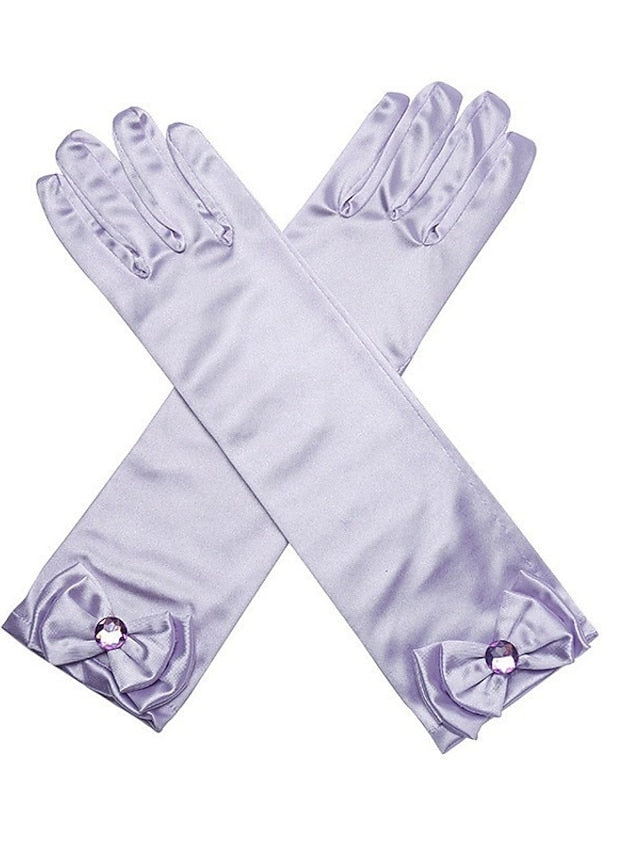 Kid's Gloves Party Evening Gift Daily Satin Faux Silk Vacation Simple Cosplay 1 Pair - LuckyFash™