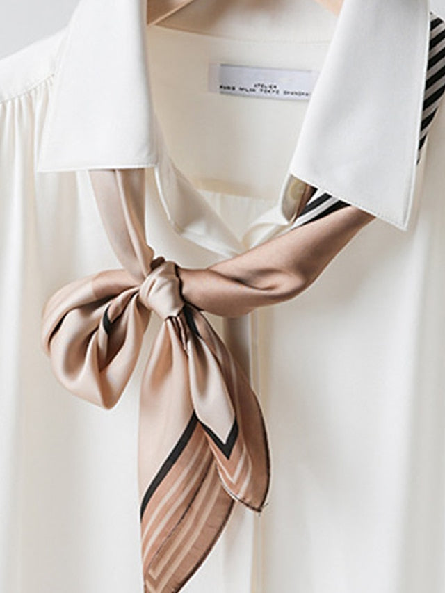 Women's Square Scarf Party Dailywear Holiday Blue Pink Scarf Color Block Stripe - LuckyFash™