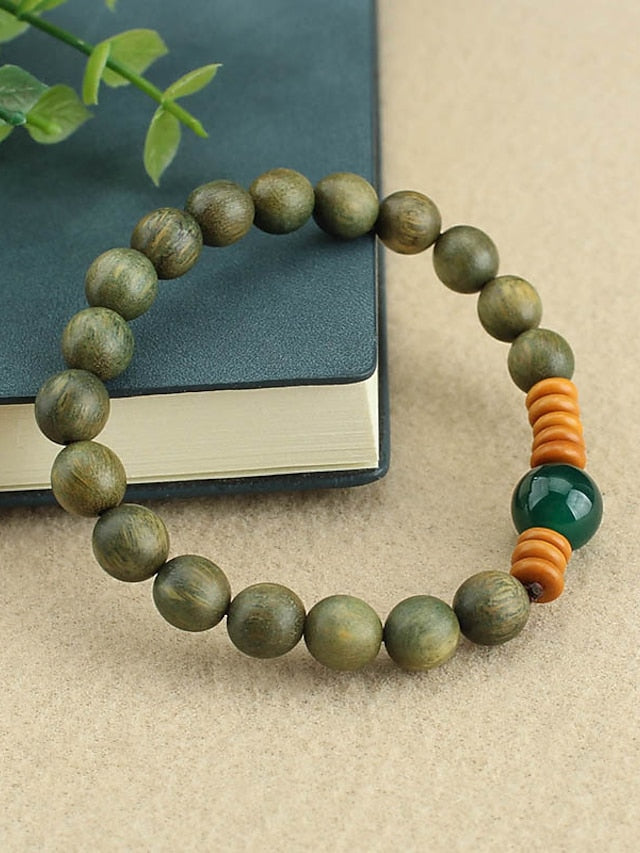 Men's Women's Bead Bracelet Retro Vintage Theme Fashion Boho Wood Bracelet Jewelry Green For Daily Holiday Festival - LuckyFash™