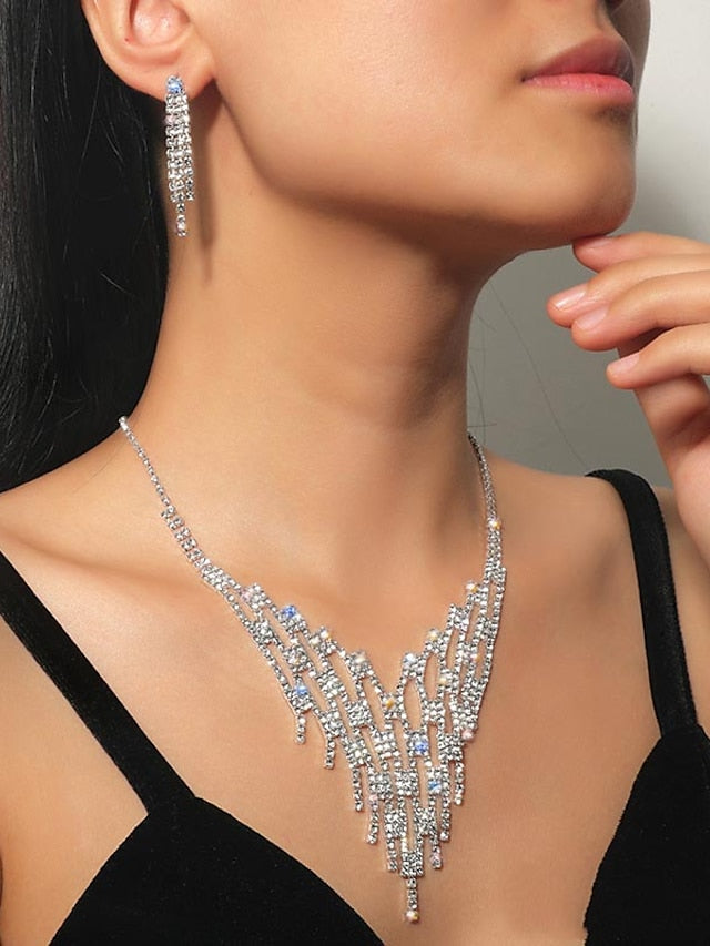 Women's necklace Chic & Modern Party Pure Color Jewelry Sets / Wedding / Silver / White / Fall / Winter - LuckyFash™