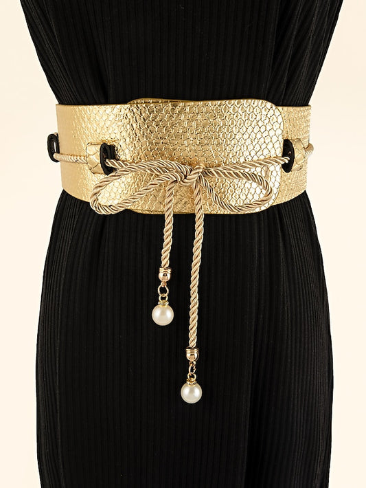 Women's Wide Belt Party Wedding Street Daily Gold Belt Pure Color Work Fall  Winter Spring Summer - LuckyFash™