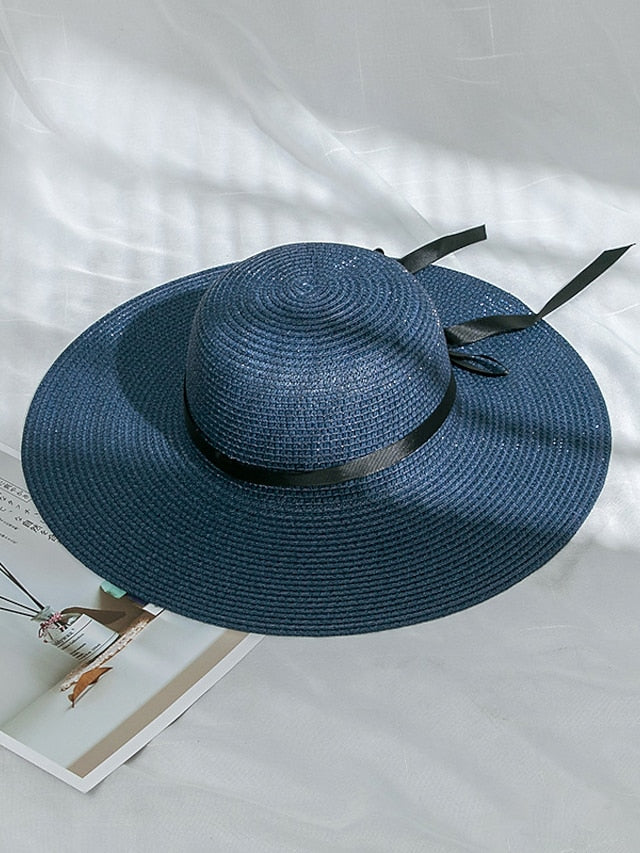 Multi Colors with Black Ribbon Beach Hat Floppy Beach Hats Personalized Beach Hat Friend Gift Summer Sun Hat - LuckyFash™