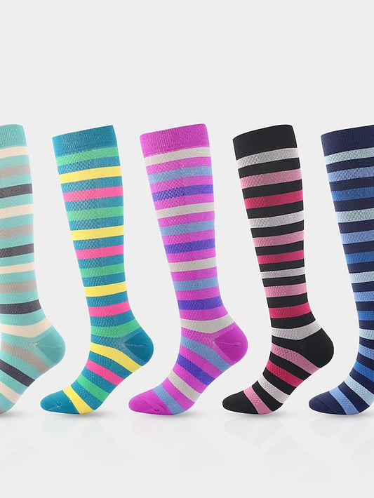 Men's Women's Knee High Socks Training Outdoor Athleisure Stripes Polyester / Cotton Athletic Socks 1 Pair - LuckyFash™