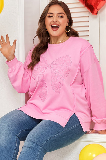 pink plus size sweatshirt