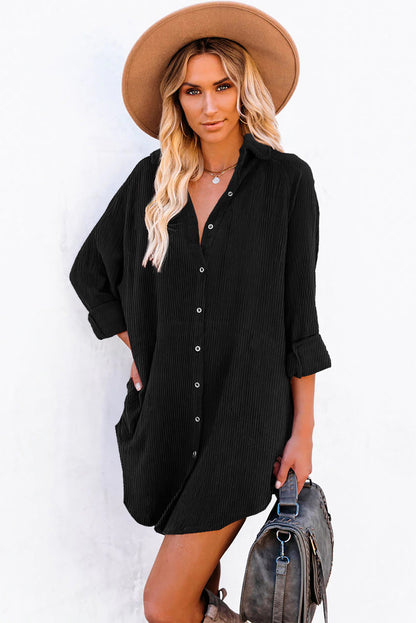 black corduroy dress