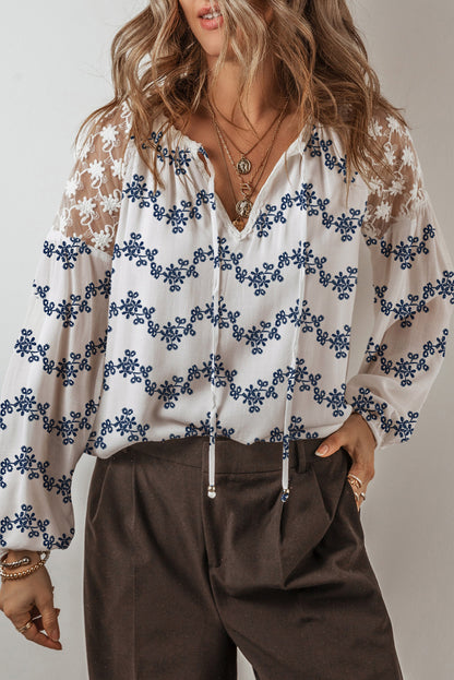 lace patchwork blouse