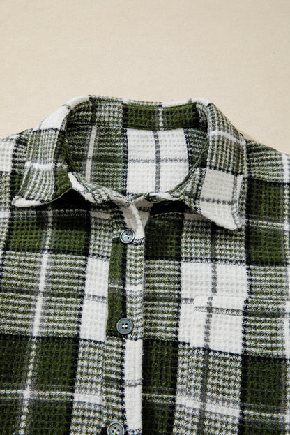 plaid print shacket