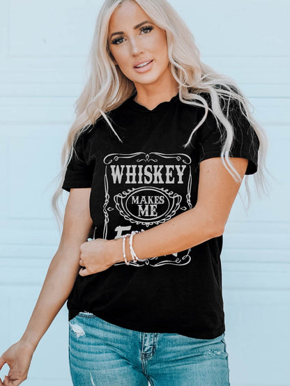 Frisky Vibes Black Whiskey Print Tee