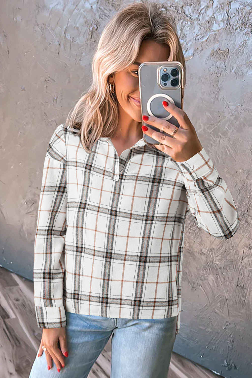 plaid blouse