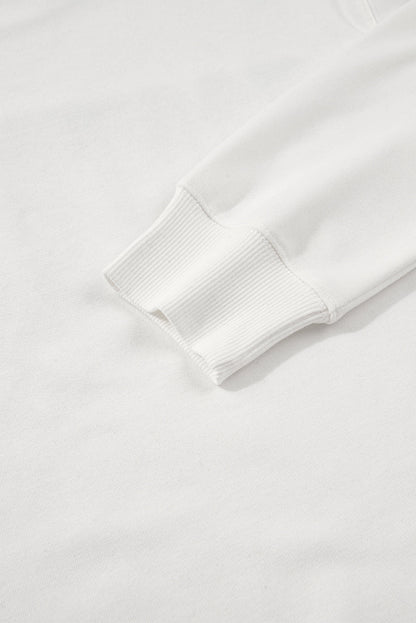 White FOOTBALL 3D Letter Graphic Crew Neck Sweatshirt