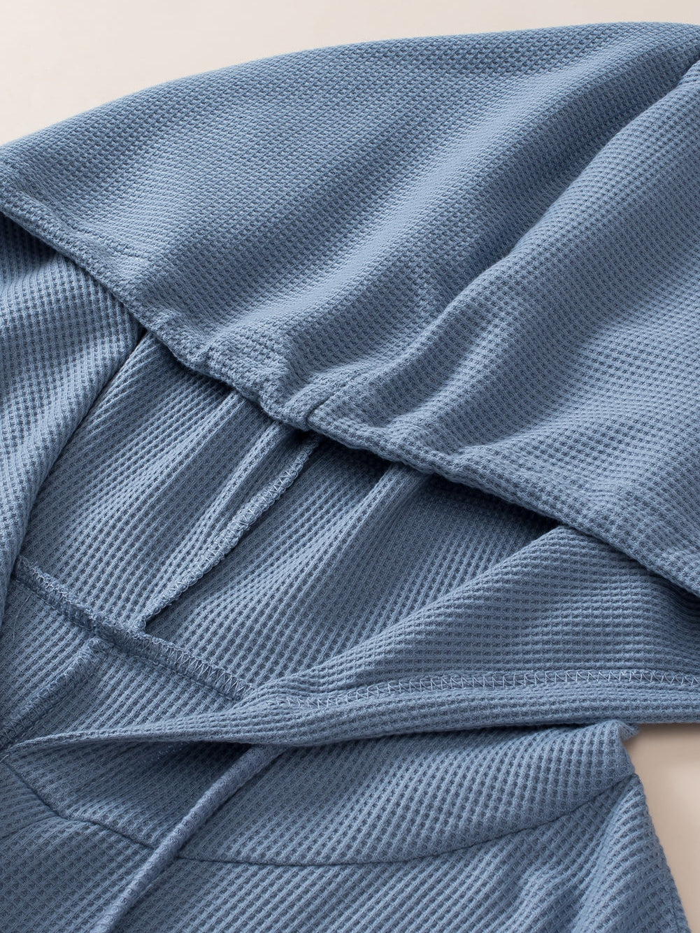 Ashleigh Blue Plus Size Waffle Knit Short Sleeve Drawstring Hoodie