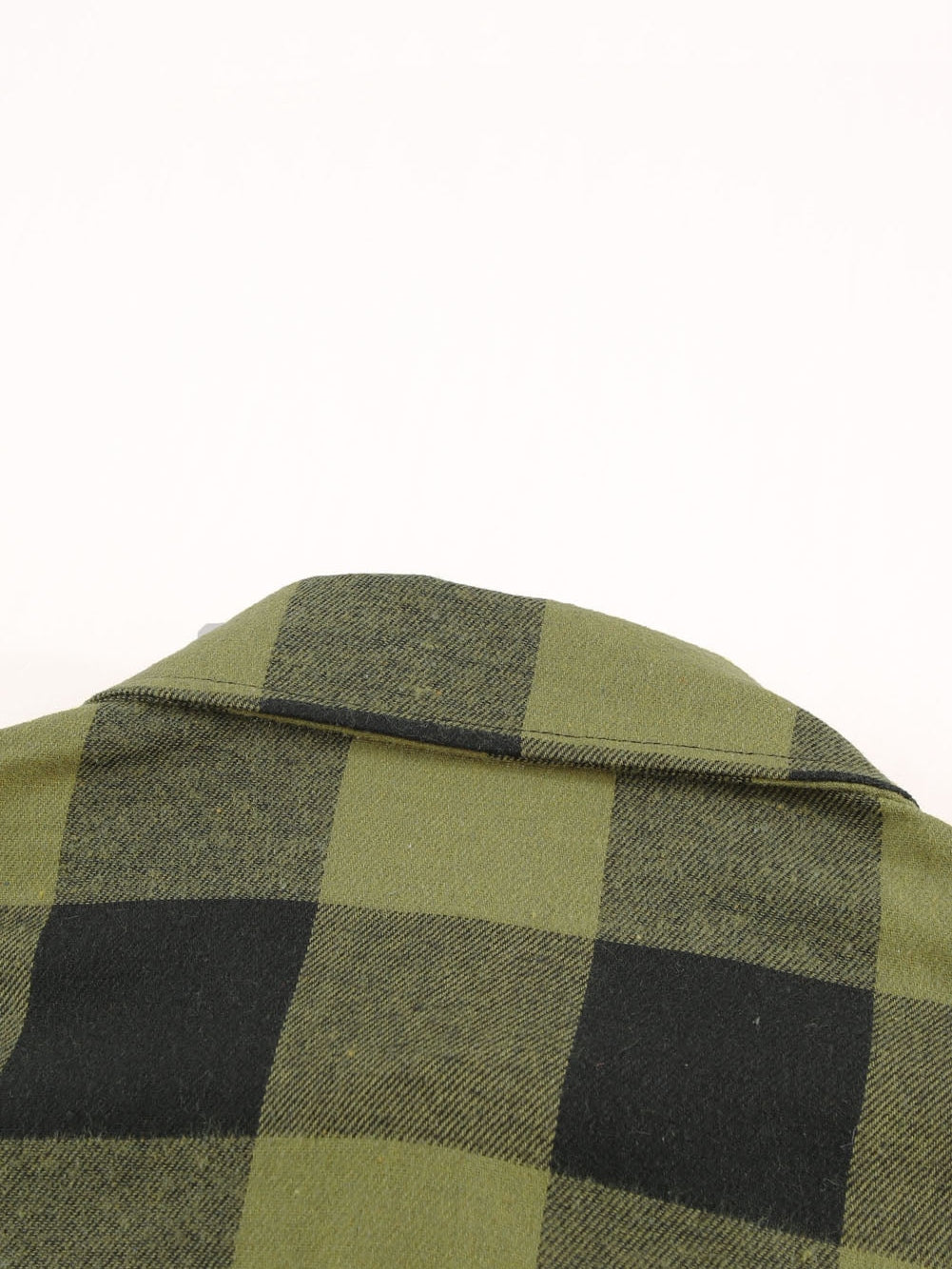 Green Plaid Button-Up Shirt Jacket